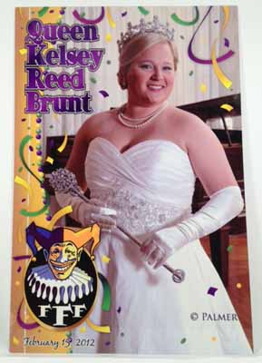 Queen of 50 Funny Fellows Mardi Gras made with sublimation printing